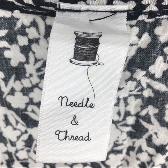 NEEDLE & THREAD Black White Floral Dress Size L - Picture 6 of 8